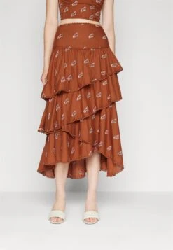 Farm Rio Embroidered Horses Maxi SkirtGonna LungaCaramel Donna Gonne F0I21B01C-O11