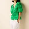 Next Broderie Short Sleeve Blouse - Camicetta - Green