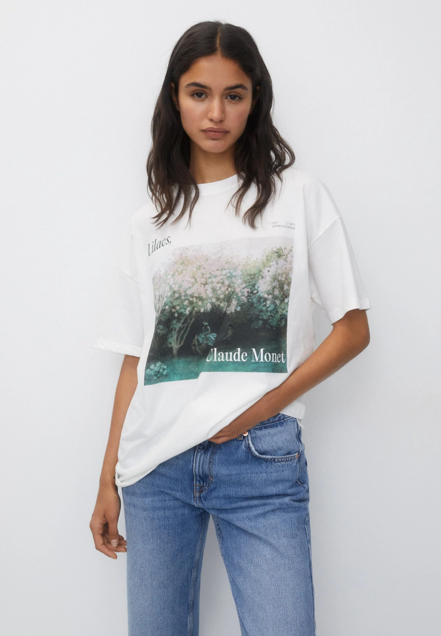 PULL & BEAR Bush Weather Monet - T-Shirt Con Stampa - White 1 PULL & BEAR Bush Weather Monet - T-Shirt Con Stampa - White