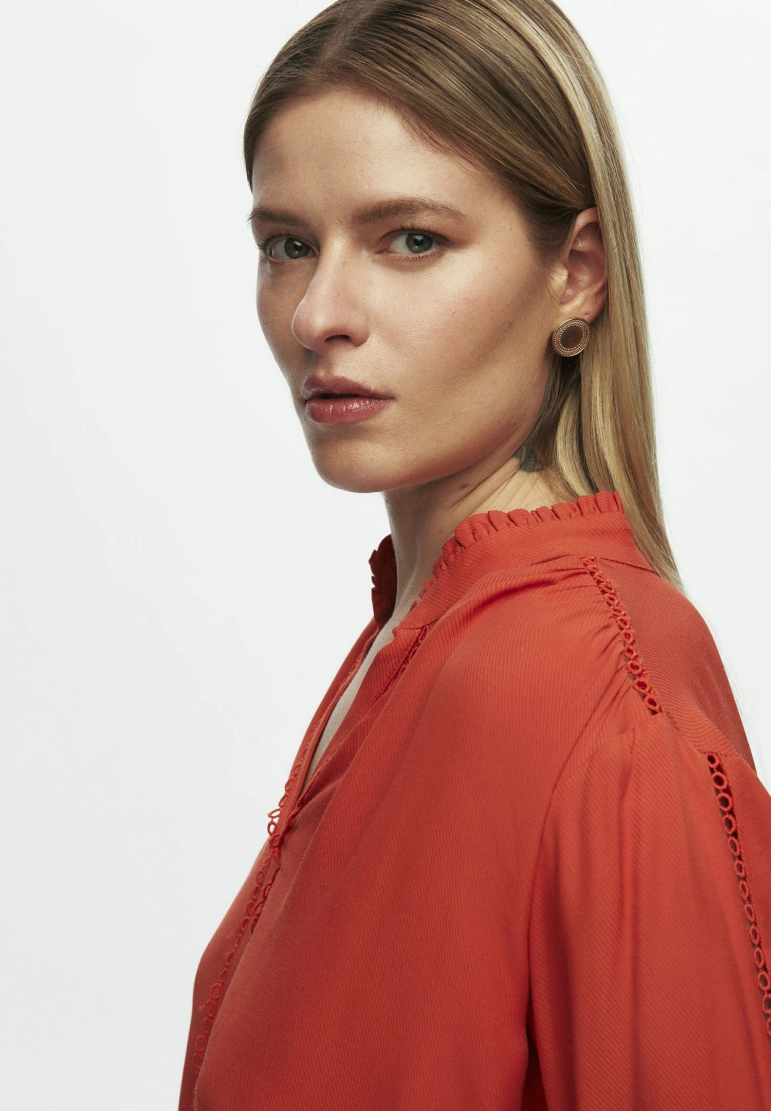 Ruffled Long SleeveCamicettaOrange Donna Camicie E Bluse ADK21E00Y-H11 4 Ruffled Long SleeveCamicettaOrange Donna Camicie E Bluse ADK21E00Y-H11 - immagine 4