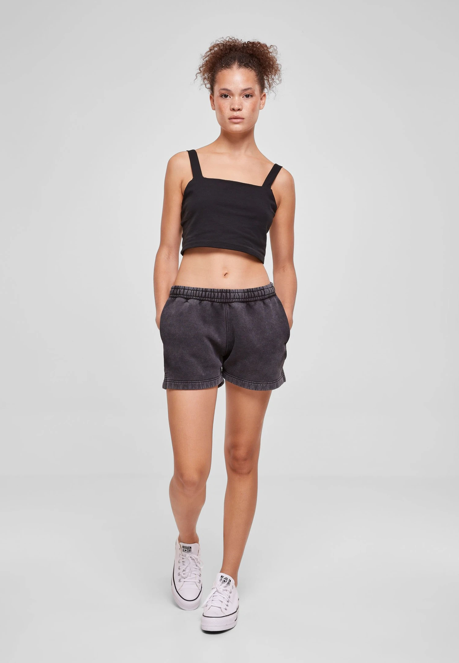 URBAN CLASSICS Stone Washed - Shorts - Black 2 URBAN CLASSICS Stone Washed - Shorts - Black - immagine 2