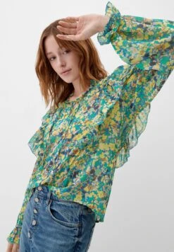 QS By S.Oliver Mit Rüschen CamicettaRoyalblau Donna Camicie E Bluse QS121E0QZ-K11