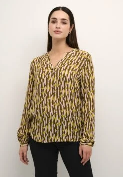 Kaffe Kalisa CamicettaGreen Geometric Print Donna Camicie E Bluse KA321E1G9-M11