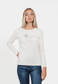Flower PrintTopOff White Donna T-shirt E Top AHP21E003-A11