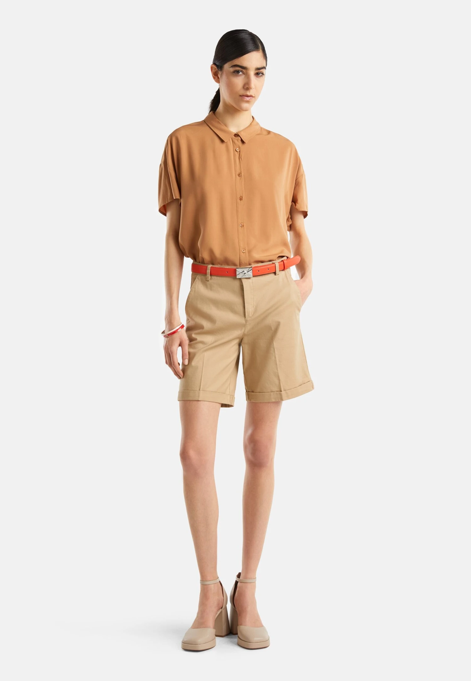 Bermuda In Stretch - Shorts - Beige 2 Bermuda In Stretch - Shorts - Beige - immagine 2
