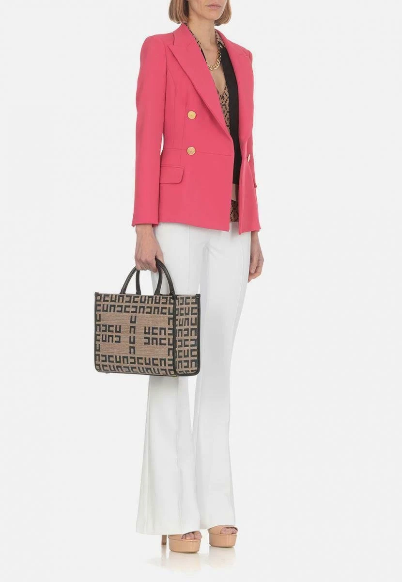 Elisabetta Franchi Con Stampa LosangaCamicettaTortora Nero Donna Camicie E Bluse EF121E097-O11 4 Elisabetta Franchi Con Stampa LosangaCamicettaTortora Nero Donna Camicie E Bluse EF121E097-O11 - immagine 4