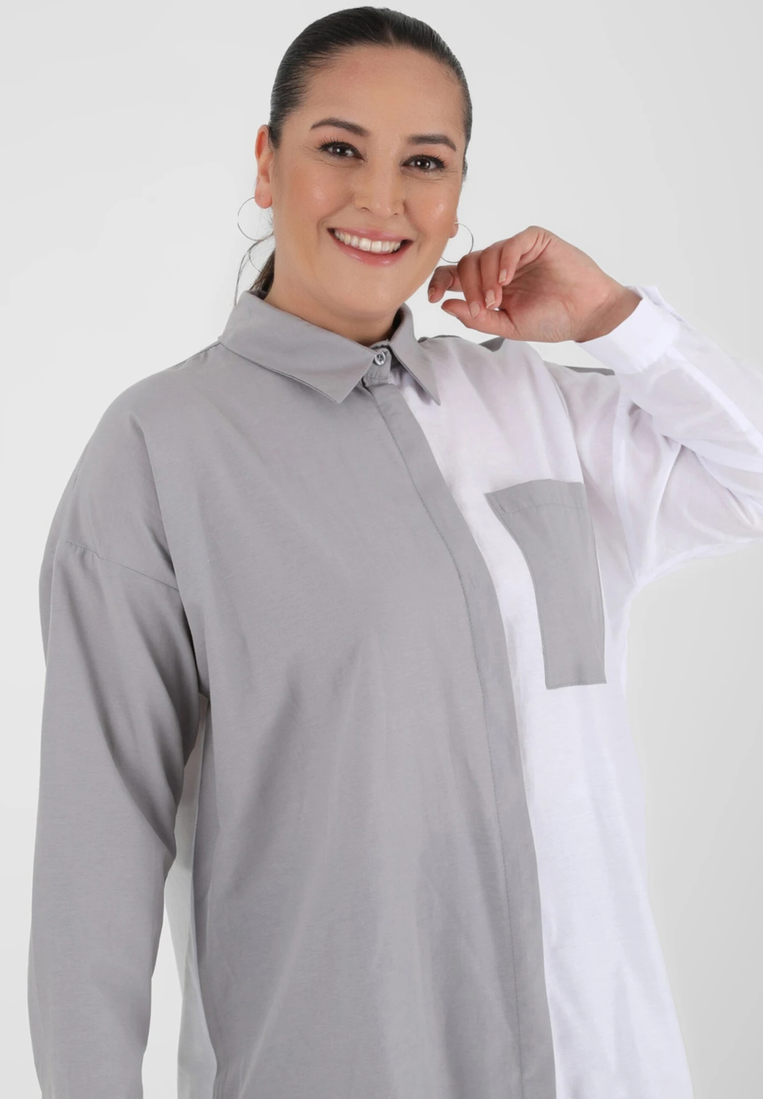 Point Collar Alia - Camicia - Grey/White 4 Point Collar Alia - Camicia - Grey/White - immagine 4