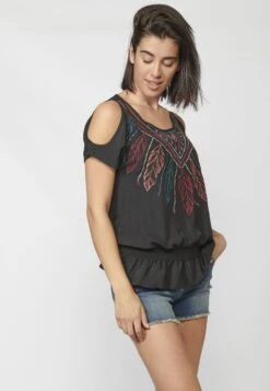 Koroshi BlusaCamicettaBlack Donna Camicie E Bluse KOL21E03T-Q11 -Vendite ESPRIT 3eba857b45cb49b9ac5258095640d74a