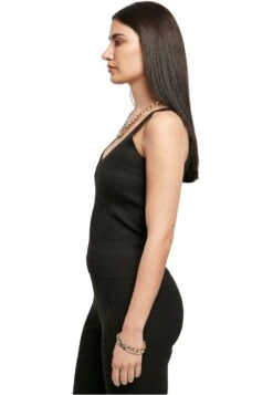 URBAN CLASSICS Ladies Rib Knit Top - Top - Black -Vendite ESPRIT 416d3cbda4b24ce182dd24443126e808