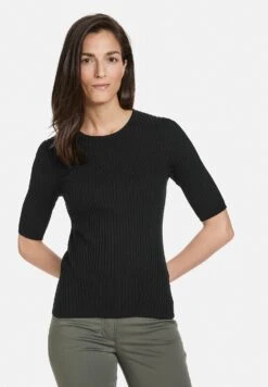 Gerry Weber 1/2 Arm Halbarm Mit Struktur - T-Shirt Basic - Schwarz