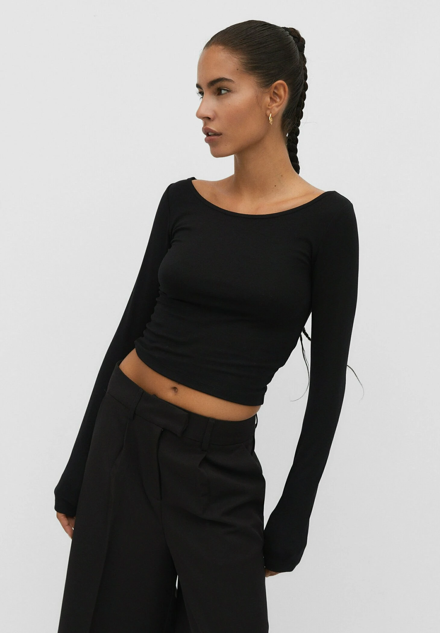 Stradivarius Boat NeckMaglietta A Manica LungaBlack Donna T-shirt E Top STH21D1Q5-Q11 1 Stradivarius Boat NeckMaglietta A Manica LungaBlack Donna T-shirt E Top STH21D1Q5-Q11