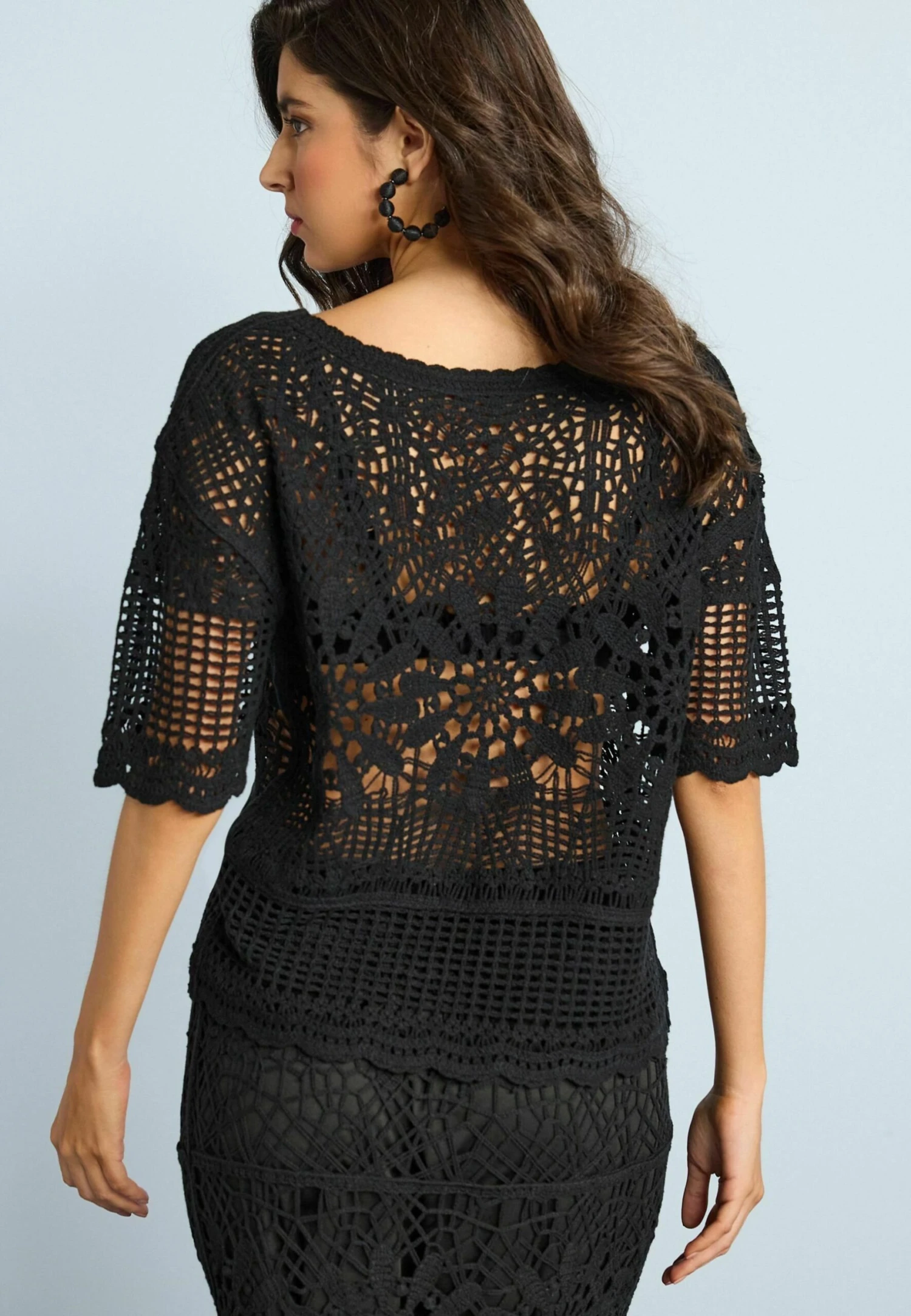 Next Crochet Short Sleeve Knit TopT-Shirt Con StampaBlack Donna T-shirt E Top NX321I1HO-Q11 2 Next Crochet Short Sleeve Knit TopT-Shirt Con StampaBlack Donna T-shirt E Top NX321I1HO-Q11 - immagine 2