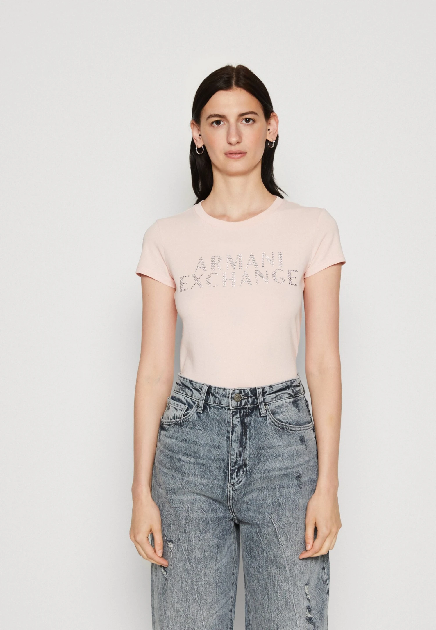 Armani Exchange T-Shirt Con StampaPink Stop Donna T-shirt E Top ARC21D06A-J11 1 Armani Exchange T-Shirt Con StampaPink Stop Donna T-shirt E Top ARC21D06A-J11