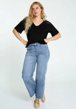 Ts Mc Col V Détail TransparenceT-Shirt Con StampaBlack Donna Camicie E Bluse C5E21D0DN-Q11