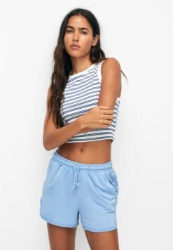 PULL & BEAR Varsity BermudaPantaloni SportiviMottled Light Blue Donna Shorts PUC21S0D9-K11