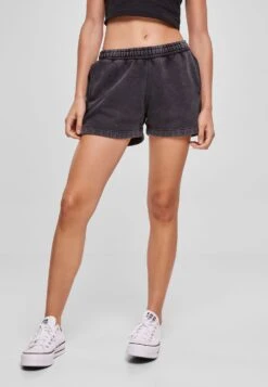 URBAN CLASSICS Stone Washed - Shorts - Black