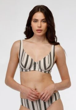 Lovable FancyBikini Pezzo SopraIj Rigato Nero Oro Donna Moda Mare L1I81A0DM-Q11