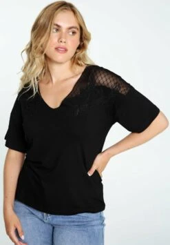 Ts Mc Col V Détail TransparenceT-Shirt Con StampaBlack Donna Camicie E Bluse C5E21D0DN-Q11 -Vendite ESPRIT 9e140c0835c240c9b111473446c41352