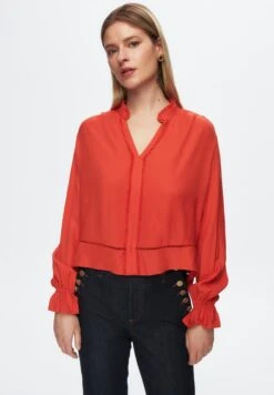 Ruffled Long SleeveCamicettaOrange Donna Camicie E Bluse ADK21E00Y-H11