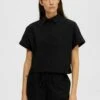 Selected Femme Kurzarm Cropped - Camicia - Black