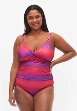 Zizzi Bedruckter Mit Weicher WattierungCostume Da BagnoPink Comb Donna Moda Mare Z1781E005-J11