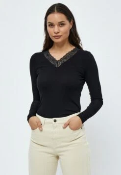 Peppercorn Rosalinda V NeckMaglietta A Manica LungaBlack Donna T-shirt E Top PEV21D01Z-Q11