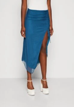 Wal G Roro Midi Skirt - Gonna A Tubino - Dark Teal Blue
