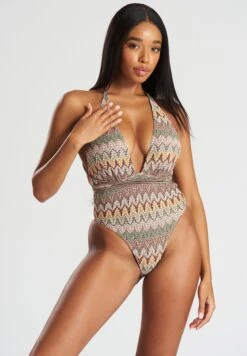 South Beach Rustic Halter Wrap Around SCostume Da BagnoMulticoloured Donna Moda Mare SOH81G00R-T11