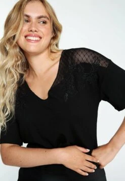 Ts Mc Col V Détail TransparenceT-Shirt Con StampaBlack Donna Camicie E Bluse C5E21D0DN-Q11 -Vendite ESPRIT bf51f13685ce464eb3b22910d023ba67