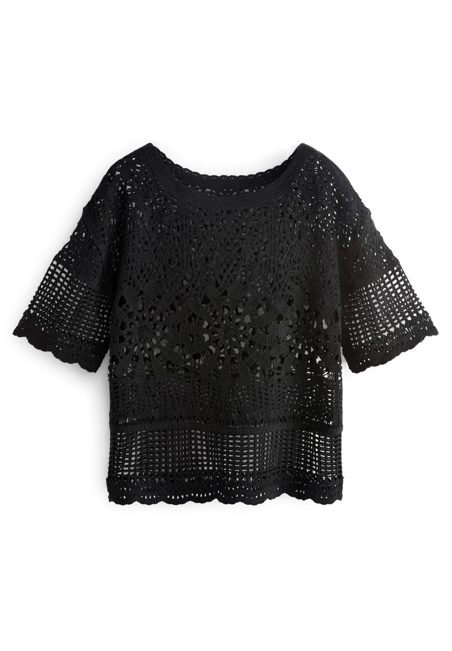 Next Crochet Short Sleeve Knit TopT-Shirt Con StampaBlack Donna T-shirt E Top NX321I1HO-Q11 5 Next Crochet Short Sleeve Knit TopT-Shirt Con StampaBlack Donna T-shirt E Top NX321I1HO-Q11 - immagine 5