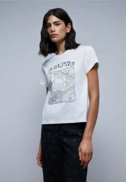 Scalpers Chain Skull TeeT-Shirt Con StampaWhite Donna T-shirt E Top SCF21D06I-A11