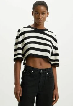 Crop A Righe - T-Shirt Con Stampa - Variante