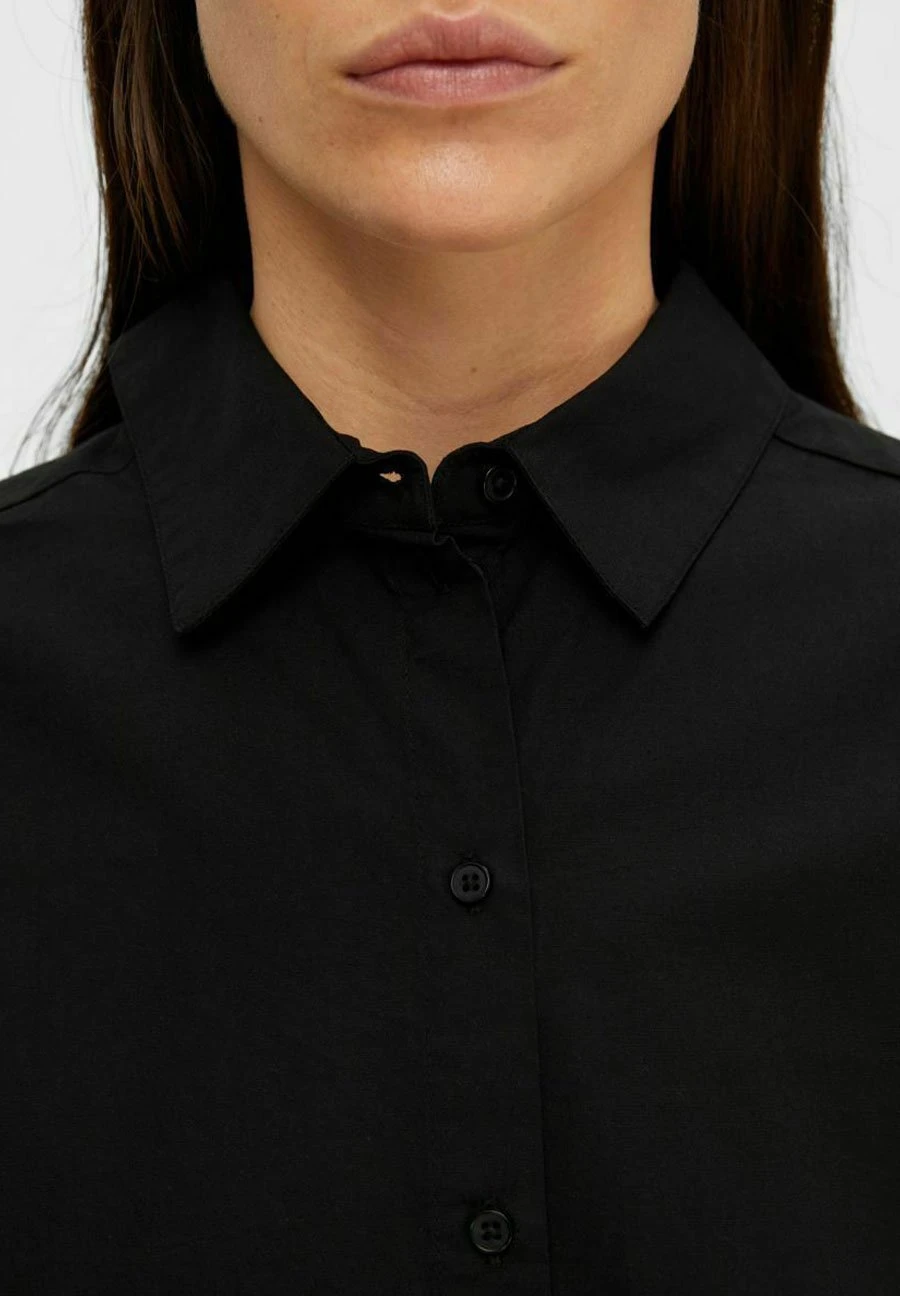 Selected Femme Kurzarm Cropped - Camicia - Black 4 Selected Femme Kurzarm Cropped - Camicia - Black - immagine 4