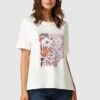 With Print And AppliquésT-Shirt Con StampaBianco Donna T-shirt E Top OLF21D08B-A11