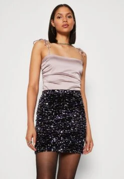 Pieces Pckam New Short Skirt - Minigonna - Black/Purple/Silver -Vendite ESPRIT def378f041084ce3a0e7f04db9d47cc3