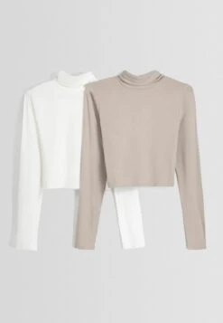 BERSHKA High Collar Pack Of 2 Maglietta A Manica LungaBeige Donna T-shirt E Top BEJ21D1RD-B11 -Vendite ESPRIT e004373cc20d42faad05fd0a824d3545