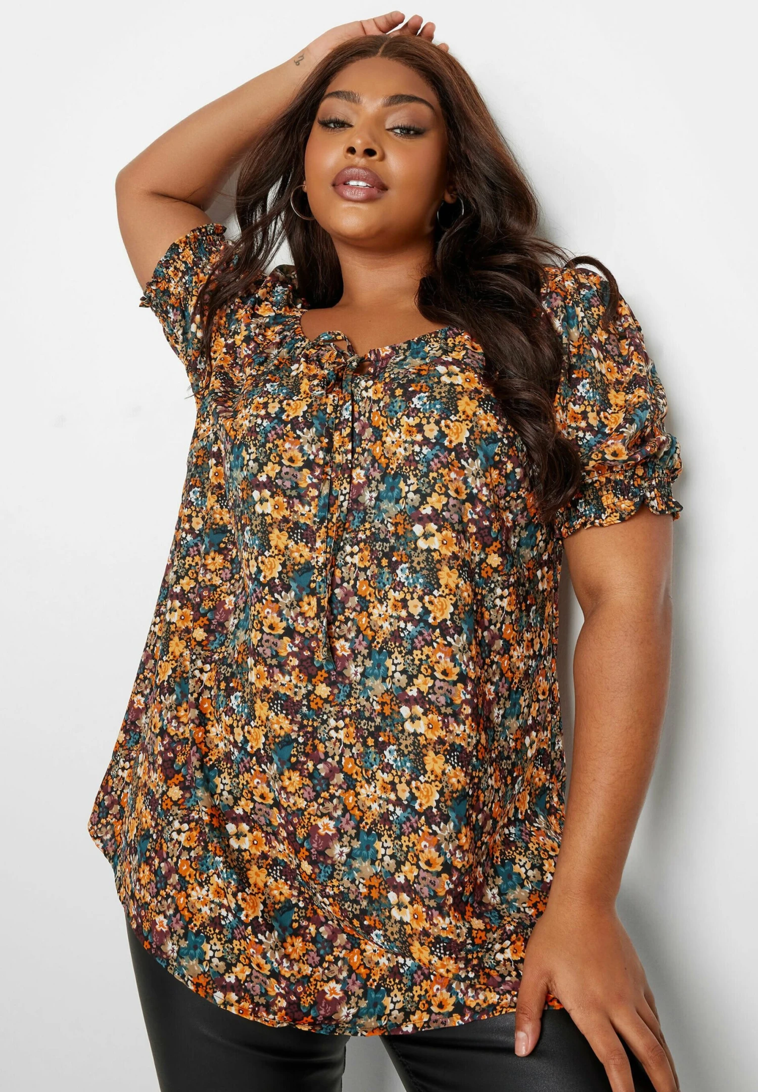 Floral Print Puff Sleeve Gypsy CamicettaBurnt Orange Donna Camicie E Bluse YOD21D0VZ-H11 4 Floral Print Puff Sleeve Gypsy CamicettaBurnt Orange Donna Camicie E Bluse YOD21D0VZ-H11 - immagine 4