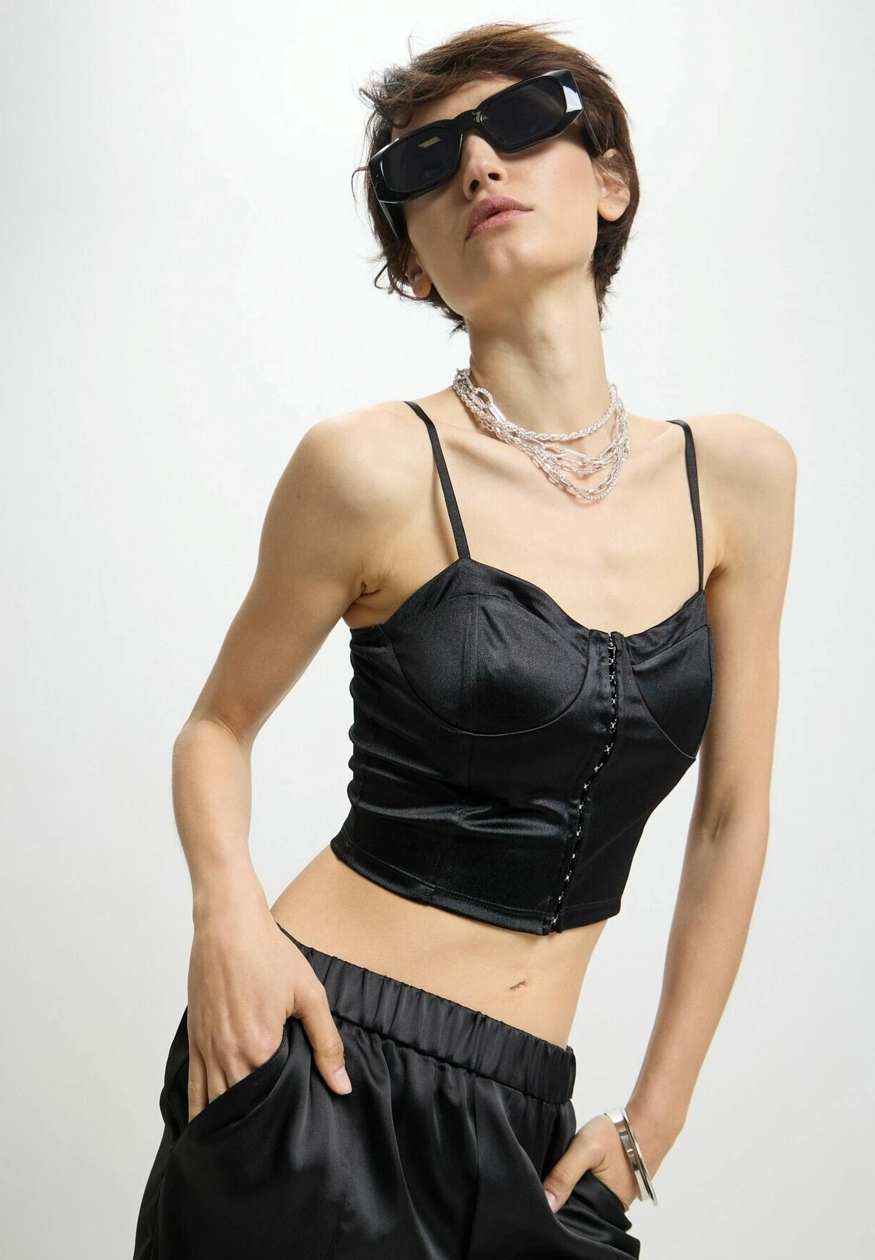 A Corpetto TopNero Donna T-shirt E Top CSM21E030-Q11 1 A Corpetto TopNero Donna T-shirt E Top CSM21E030-Q11