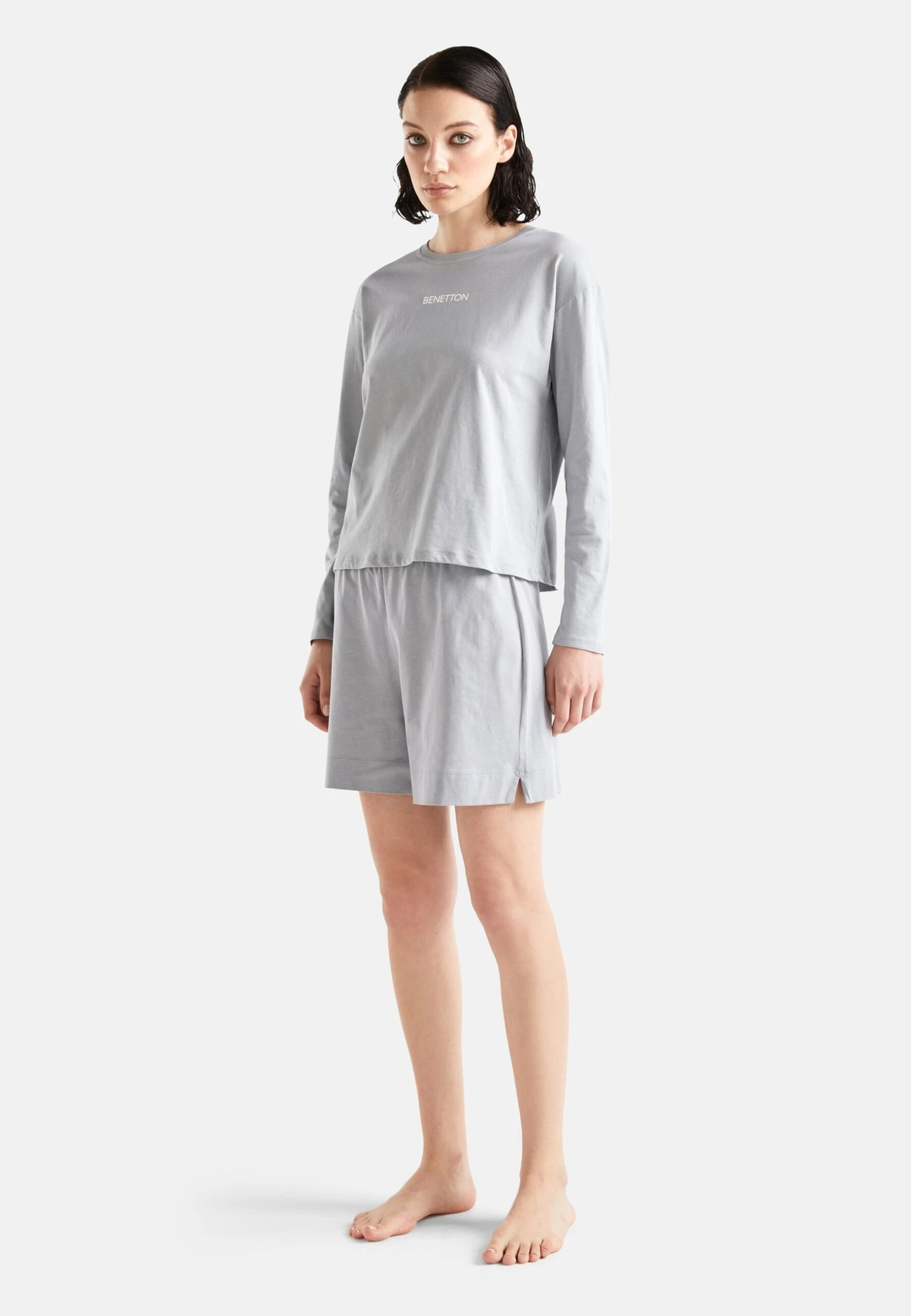 Fabric With Logo ElShortsGrey Donna Shorts 4BE21S02I-C11 2 Fabric With Logo ElShortsGrey Donna Shorts 4BE21S02I-C11 - immagine 2